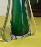 Green crystal vase