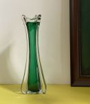 Green crystal vase