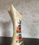 -	Vase Vallauris vintage (année 50), décoré main, signé Tess
