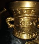 Lot mortier et pilon en bronze
