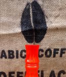 Joli vase en opaline orange - Années 70