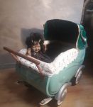 Landeau de poupée vintage 1940 a 50       ; h70x80x45 jouet 