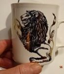 Grand mug décoré signe zodiacal lion