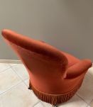 Fauteuil crapaud en velours rose
