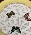 Plat  à tarte Orchies Moulins des Loups décor papillons