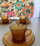 4tasses et sous tasses ambrées annee70’s