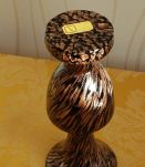 Verre de Murano, estampillé, magnifique vase elegant, noir e