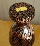 Verre de Murano, estampillé, magnifique vase elegant, noir e