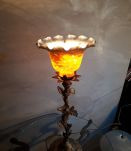 2 grosse tulipes    pate de verre   art deco