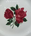 grand plat Digoin Sarreguemines Cibon décor de rose