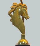 Paire de lampe hollywood Regency aux chevaux 