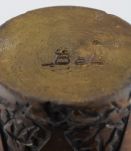 Vase Alsace en bois gravé signé Boli