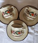 Lot de 3 tasses et sous tasses weidmann