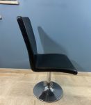 Chaise design pied tulipe chrome et skaï