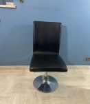 Chaise design pied tulipe chrome et skaï