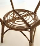 Table basse ronde en rotin Italie années 60