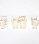 Lots de 12 verres lignes dorées