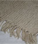 Tapis kilim fait main en soie couleur beige
