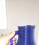 Pichet en verre vintage, bleu nuit