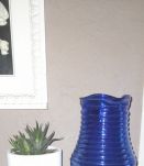 Pichet en verre vintage, bleu nuit