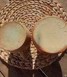 2 pots à lait signés Digoin France, artisanal