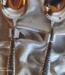 Série de 6 petites cuillères à Moka Mét. argenté à spatule  