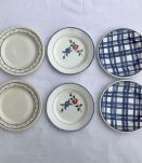 Série de 6 assiettes - en porcelaine 