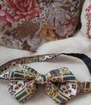 Vintage noeud papillon imprimé provençal soie