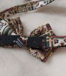 Vintage noeud papillon imprimé provençal soie