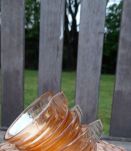 6 tasses café, art déco, abricot clair irisées, gondolo