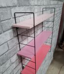 mini  etagere 3 tons  rose montants noire mat  51x50x13 cm  