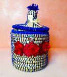 "corbeille"bleu decoratif |fait main berber azilal"panier"