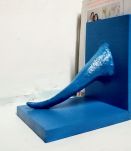 Serre livres dinosaure bleu, t-rex  bleu