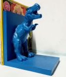 Serre livres dinosaure bleu, t-rex  bleu