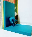 Serre livres cheval bleu pétrole,