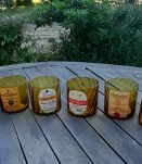 6 verres ambrés whisky, collection publicitaire, vintage