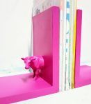 Serre livres vache en rose fuchsia