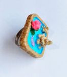 Bague réglable à étang de fée miniature carré