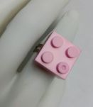 Bague Lego rose, réglable argentée, pour tous