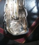 Broche métal argenté "sac de golf" pièce unique