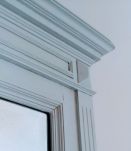 Grand miroir patiné blanc glacier