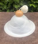 Baladeuse suspension vintage en opaline blanche