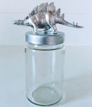 Bocal dinosaure argenté, lot de trois pots de rangement