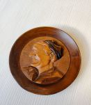 Assiette en bois vintage années 50s