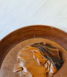 Assiette en bois vintage années 50s