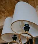 paire de lampes 1980  chrome dorée style deluxe ,  roche,,,,