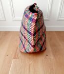 Magnifique Grand Sac Panier Africain violet rouge sans hanse