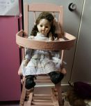 Petite chaise vintage rose vielli 