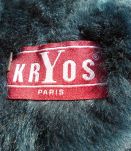 GILET FOURRURE VINTAGE KRYOS QUASI NEUF T 36-38 BLEU MARINE 