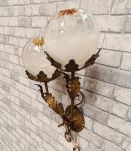 applique fleural vintage métal doré design italien 1960 mura